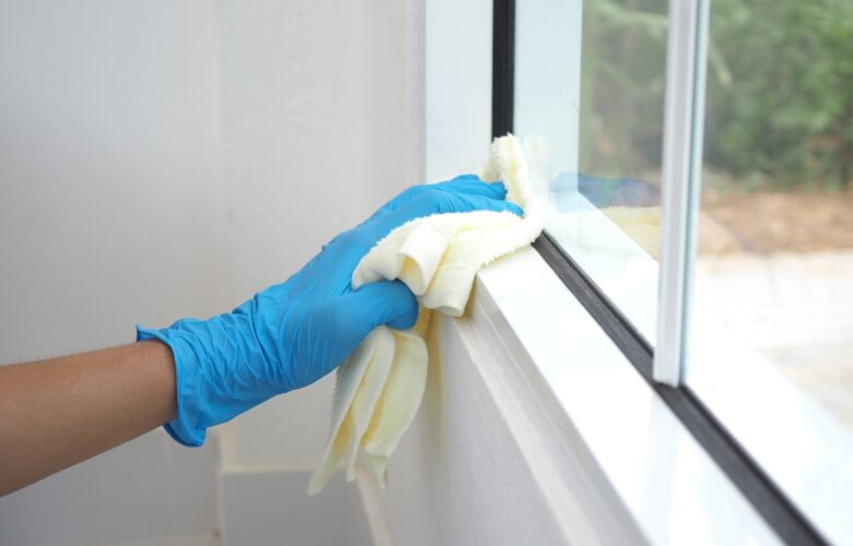 Woman,Hand,Holding,Cream,Microfiber,Cloth,For,Cleaning,Dust,On